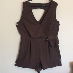 Charcoal brown short romper